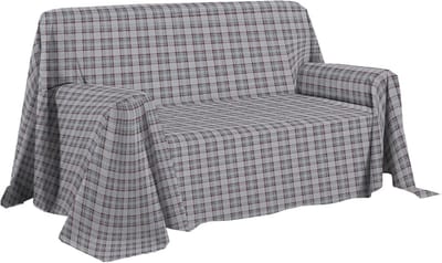 Katoenen Bank Plaid 180x290 cm Grijs Ruit Patroon | Ideaal als Sprei of Lichte Deken