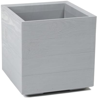 HowHomely Betonique - Bloempot - Imitatie Hout - Recycleerbaar - Grijs