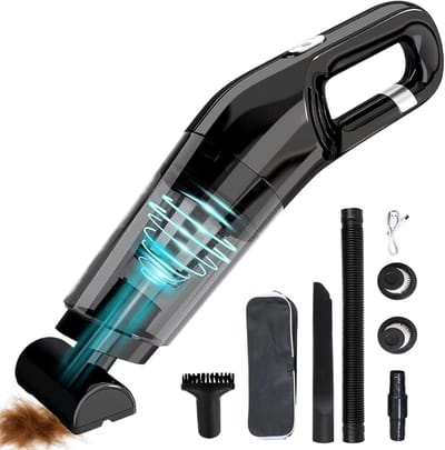 Handstofzuiger voor Huisdierharen | Mini Oplaadbare Draadloze USB 5000 Pa Draagbare Stofzuiger – Anti-haar Stofzuiger voor Huisdieren | Geschikt voor Auto, Huis, Kantoor, Bank, Bed, Matras, Tapijt, Hond, Kat