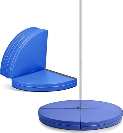 Paaldans Crash Mat - Beschermmat Dans - Veilige Training - Opvouwbaar Draagbaar - 150x150x12 cm - Blauw