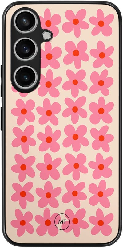 Hoesje geschikt voor Samsung Galaxy A35 5G - Retro Blooms - TPU Hard Case Backcover - Roze - Mooie Telefoonhoesjes