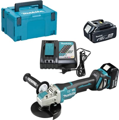 Makita DGA519RTJ DGA519RTJ Haakse accuslijper 125 mm Incl. 2 accus, Incl. lader 18 V 5 Ah