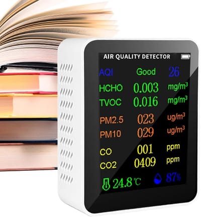 Luchtkwaliteit Detector - CO2 Monitor - Binnen Lucht Meten - 10-in-1 Functies - Draagbaar Apparaat