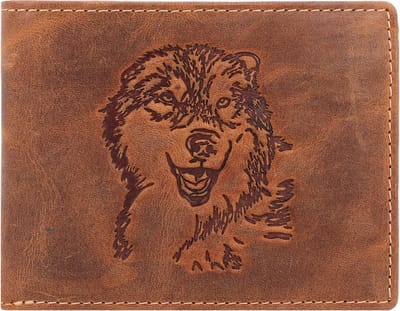 Greenburry Vintage Portemonnee Leer 12 cm - Jongens - Horizontaal - wolf