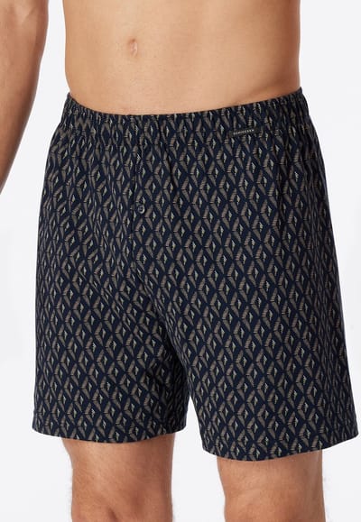 SCHIESSER Fine Interlock boxer (1-pack) - heren boxershort bruin-grijs gedessineerd