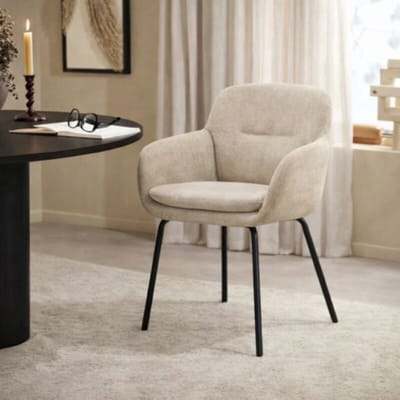 Eetkamerstoel Livia Naturel Taupe - Giga Meubel - Set van 2