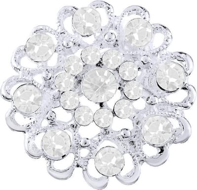 Fako Bijoux® - Broche - Bloem Kristal - 32x32mm - Wit
