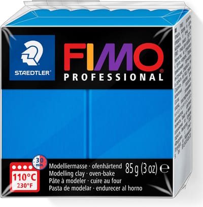 FIMO professional ovenhardende, professionele boetseerklei blok 85 g - primair blauw