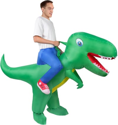 Luxe Opblaasbare T-Rex Dinosaur Kostuum voor Volwassenen en Kinderen, Grappige Halloween Outfit voor Cosplay en Feestjes