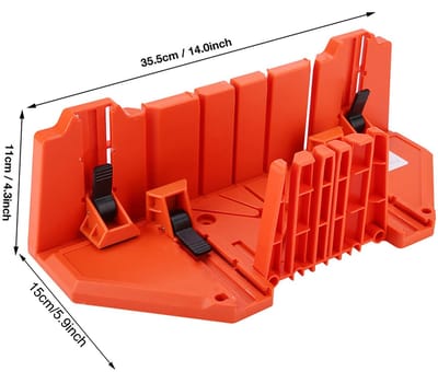 Dailygoods- Verstekbak kunststof - Verstelbare schuifregelaars - Hoek 22,5°/45°/90° - Hoogwaardige ABS-technologie - Afmetingen 35,5 x 11 x 15 cm - Geschikt voor timmerwerk - Zaagmal