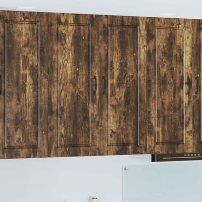 vidaXL - Wandkast - PORTO - Rook - Eiken - 80 - x - 31 - x - 100 - cm - Bewerkt - hout