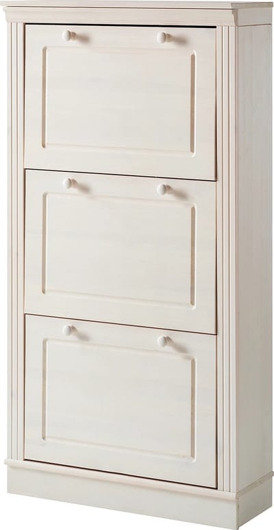 Anita-Schoenenkast - 3 Kleppen - Wit Grenen
