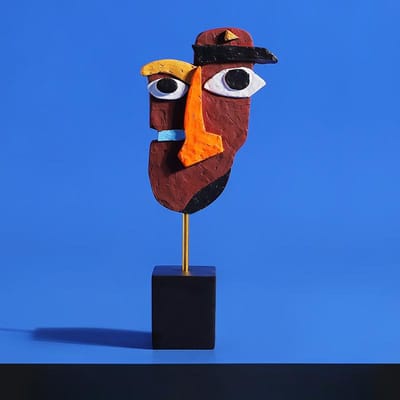Abstract Menselijk Gezicht Kleur Gedraaid Beeldje Koffieshop Huisgebruik Decoratie Moderne Kunst Hars Ambacht Duurzaam Duurzaam Nuttig