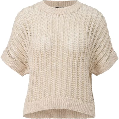 Pull ample in gebreide met pailletten korte mouwen dames COMMA