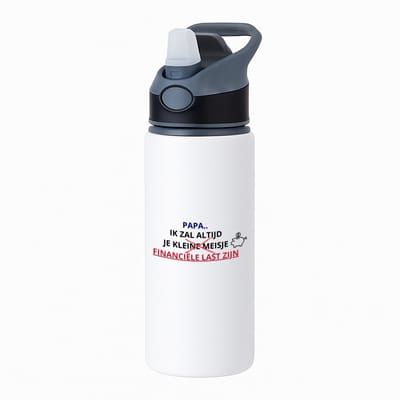 Hacebo® - Papa cadeau waterfles met rietje zwart - Papa - Verjaardag papa - Vader cadeau - Vader - Vader cadeautjes - Vaderdag cadeau - Vader cadeautjes verjaardag - liefste papa - papa - Leuk kado om te geven - water fles - 650ML