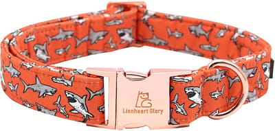 Hondenhalsband met haaienprint - Verstelbare zachte halsband voor middelgrote honden