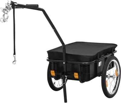 Fietskar Transportwagen - Handwagen Aanhanger - Goederen Vervoeren - Dubbel Gebruik - 155 x 60 x 83 cm - Zwart