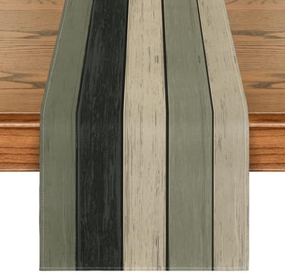 Tafelloper - Antiek Rustiek Houten Planken Design - Voor Keuken en Eettafel Decoratie Binnen - Zwart - 40x140 cm