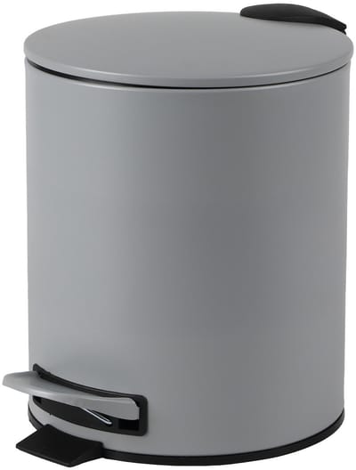 Urban Living Pedaalemmer Toulon - betongrijs - 5 liter - metaal - L21 x H26 cm - soft-close - toilet/badkamer