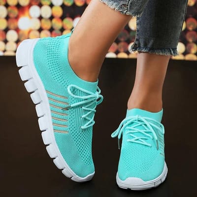 Dames Lichtgewicht Ademende Mesh Sneakers Zachte Zool Antislip Casual Hardloopschoenen Vrouw Zomer Comfort Gebreide Flats Grote Maat 41 brown