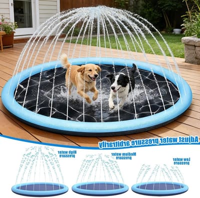 Kindersproeier met Antislip Functie, 200 cm Splash Pad voor Kinderen en Honden, Water Speelgoed voor Zomer in de Tuin, Verkoeling en Spelplezier