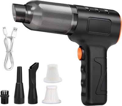 Draadloze handstofzuiger, draadloos, 16000 Pa autostofzuiger, 4-in-1 lichte mini-autostofzuiger, 200 W oplaadbaar, draagbare stofzuiger voor auto, kantoor, thuis, reiniging van dierenharen (zwart)