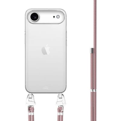 xoxo Wildhearts siliconen hoesje - Geschikt voor iPhone 17 Air - Pink Vibes - Telefoonhoesje - Hoesje met koord - telefoonkoord - Transparant hoesje - In lengte verstelbaar - Roze koord