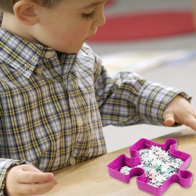 Puzzelbakjes - Opbergdozen - Puzzels Sorteren - Stapelbaar met deksel - Voor 1000 stukjes - Roze