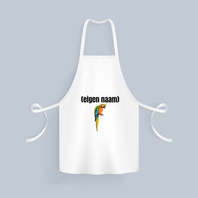 Akyol - papegaai met eigen naam Keukenschort - Papegaai - papegaai liefhebbers - iemand die houdt van papegaaien - verjaardag - cadeau - kado - 82 bij 71 cm