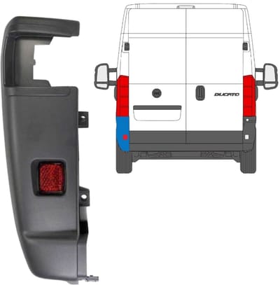 Hoek achterbumper 270 graden voor Fiat Ducato 2006-2018 / Links