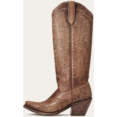 Verkoper Nieuwe Retro Auto Stiksels Dikke Hak Western Cowboylaarzen Middeleeuwse Geborduurde Unisex Heren Dames Ridderlaarzen 36 donkerbruine kleur