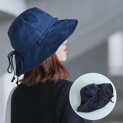 Chapeau de pêcheur polyvalent pour femme, chapeau de soleil d'été respirant et d'extérieur, couvre-visage, chapeau de protection solaire one size bleu marine