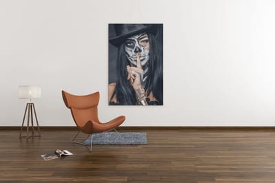 Canvas Schilderij - Vrouw - Tatoeage - 60x40x2 cm