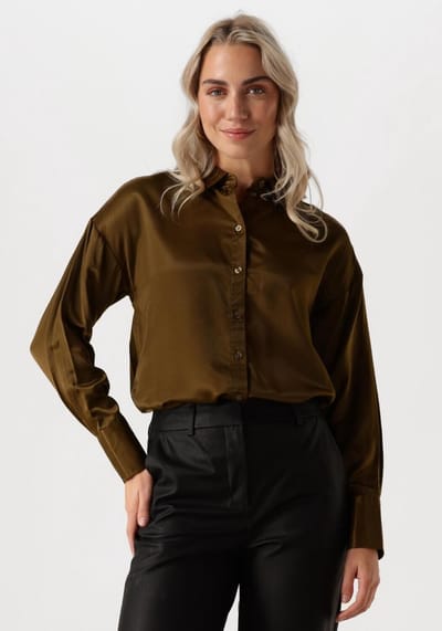 My Essential Wardrobe Estellemw Shirt Tops & T-shirts Dames - Shirt - Donkergroen - Maat 34