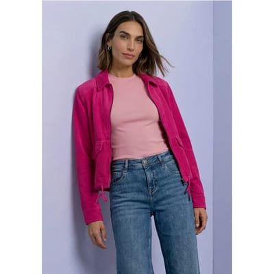 Corduroy jack met kraag en ritssluiting