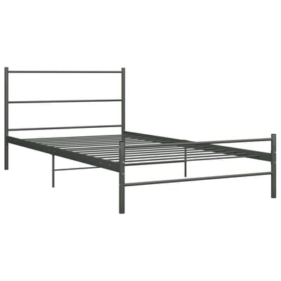 vidaXL - Bedframe - metaal - grijs - 100x200 - cm
