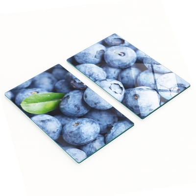 Multifunctionele decoratieve glazen borden met bosbessenprint 2x30x52 cm