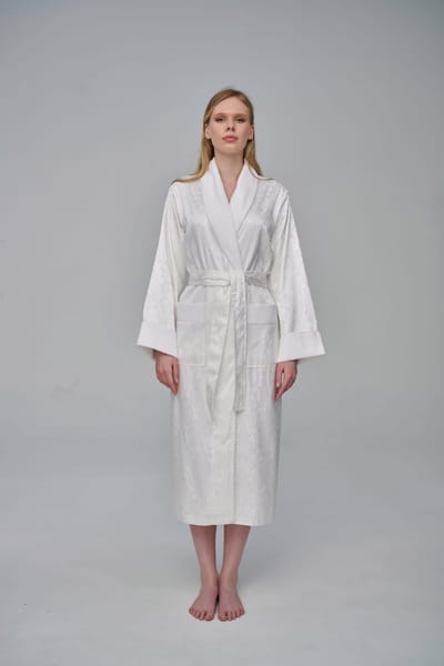 Luxe Dames Silk Badjas Audrey / wit / XXL