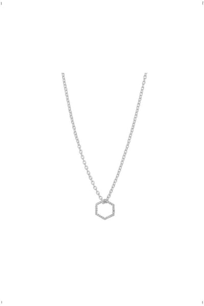 YO&NO - Ketting  - Zilver -  Anker - Zeshoek - 7mm - 1.2mm -  44cm - Sieraden Vrouw - Gerhodineerd - Zilver 925