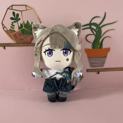 Genshin Impact Lynette Cosplay Pluche Pop Speelgoed 20cm Anime Karakter Schattig Zacht Gevuld Kussen Kerstmis Halloween Cadeau 20cm gray