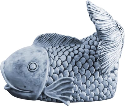 Regenwater Afleider - Schoorsteen Decoratie - Tuin Verfraaien - Vis Sculptuur - 21x14x15 cm - Grijs