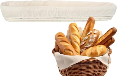Gistingsmand - Broodmand - Ambachtelijk bakken - Natuurlijk rotan - 43 x 9 cm - Natuurlijk