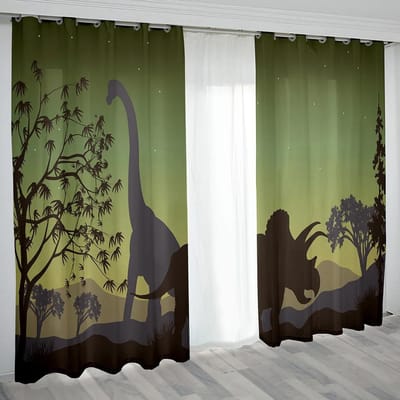 Verduisterend Gordijn Home Decor Dinosaurus Schaduwprint Kinderen Essentieel Slaapkamer Woonkamer Hoge Schaduw Gordijnen Diverse Dinosaurus Patronen W55 X H120cm X 2&Grommet Top
