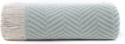 Multifunctionele sprei, sofasprei, voor bed, banksprei, gemaakt in Spanje, visgraatpatroon, 125 x 180 cm, groen
