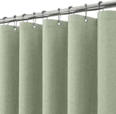 Dailygoods- Douchegordijn Waterdicht - Linnen Textuur - Anti-schimmel - Zwaar - 182 x 182 cm - Metalen Ringen - Badgordijn
