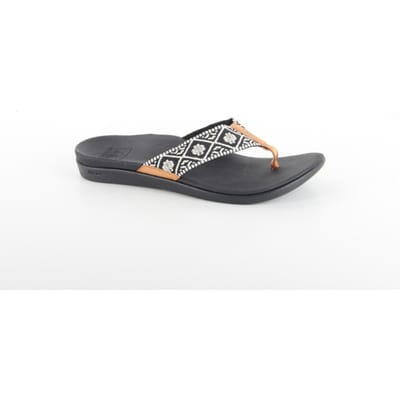 Reef Ortho Wovenblack/White Dames Slippers - Zwart/Wit - Maat 42,5