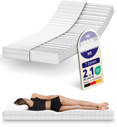 Matras - 90x200 - 7 zones - koudschuim - premium tijk - Allergievriendelijk - 15 cm hoog – Stevig