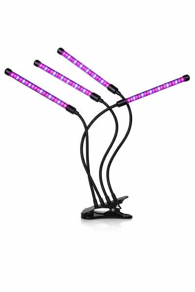 Prestara LED Kweeklamp 40W – 4 Armen – 80 LED (Rood/Blauw) – Plantengroeilamp met Timer 3/9/12u – 9 Lichtstanden – Indoor Plantenlamp
