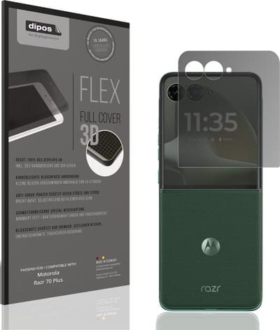 dipos FLEX – Matte Privacy Screenprotector geschikt voor Motorola Razr 70 Plus Aussenseite | Volledige Schermbescherming | Case-Friendly
