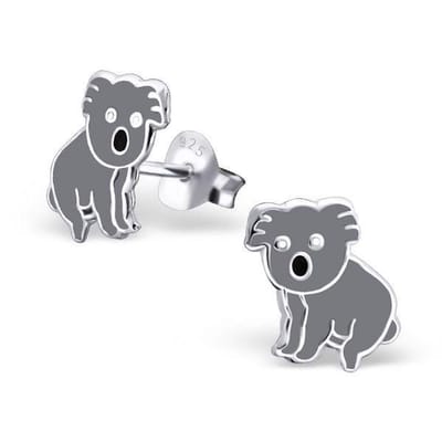 Princess Oorbellen Koala - 925 Zilver E-Coating - Dier - ∅9mm